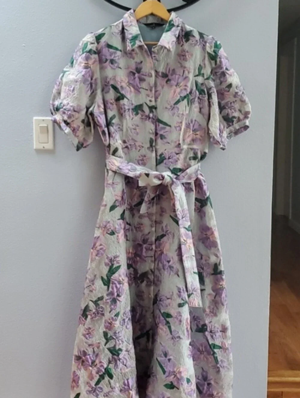 Abbey Glass Charlotte collared dress organza bloom Floral Purple Maxi Dress - Picture 6 of 15